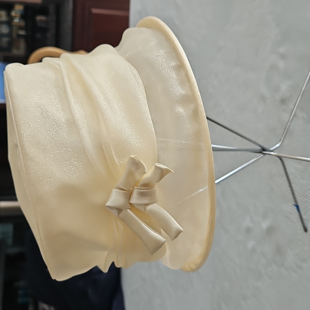 Elegant Cream Women's Packable Organza Hat By Helens Hats